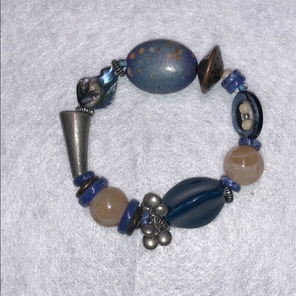 Blue and silver bracelet